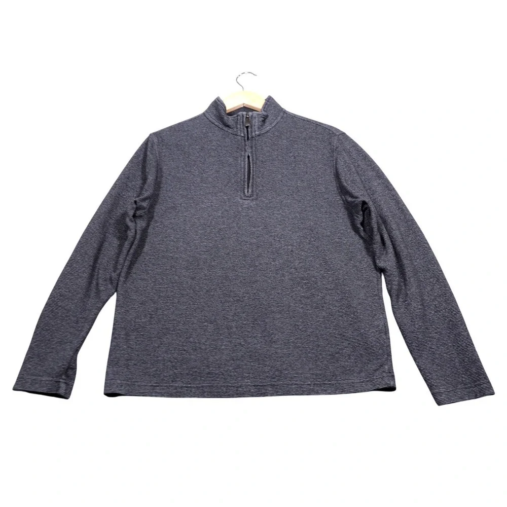 Van Heusen Men's Size Small‎ Quarter Zip Pullover Sweater Dark Gray